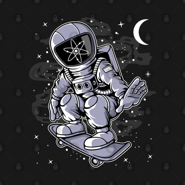 Astronaut Skate Cosmos ATOM Coin To The Moon Crypto Token Cryptocurrency Blockchain Wallet Birthday Gift For Men Women Kids by Thingking About