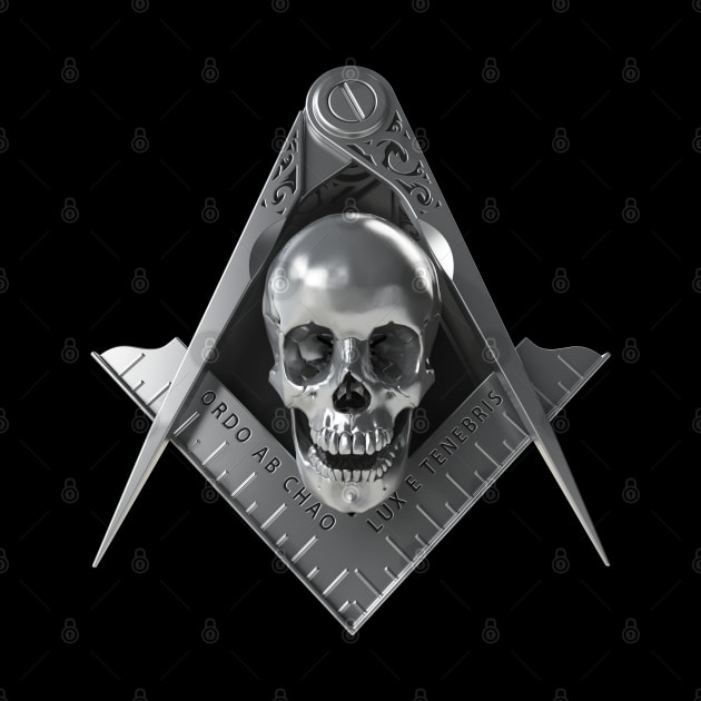 Silver Skull Square & Compass Masonic Freemason by Master Mason Made