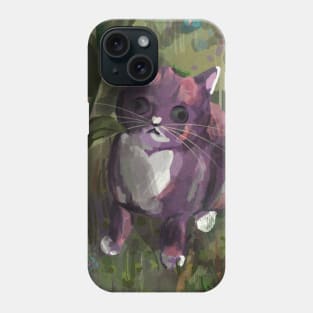 Purple cat painting Phone Case