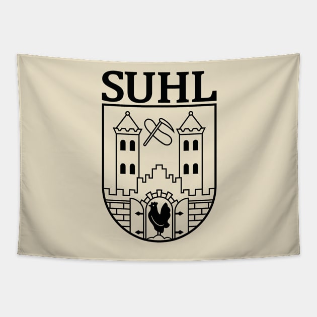 Suhl Coat of Arms (black) Tapestry by GetThatCar