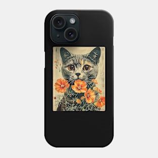 Scottish Fold Cat Flowers Photo Funny Cat Lover Gift Idea Phone Case