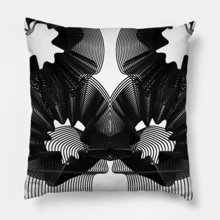 Waves Abstract illusion black geometric Pillow