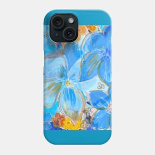 Blue and Yellow Floral. Phone Case