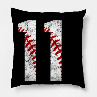 Vintage #11 Baseball Laces Baseball Mom Jersey Love Baseball T-shirt Pillow