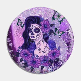 Daisy day of the dead by Renee Lavoie Pin