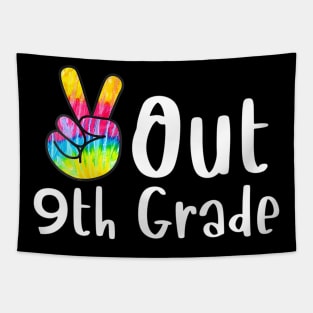 Peace Out 9th Grade Tie Dye Graduation Class Of 2023 Virtual Tapestry