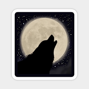 wolf moon shape Magnet