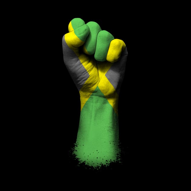 Flag of Jamaica on a Raised Clenched Fist by jeffbartels