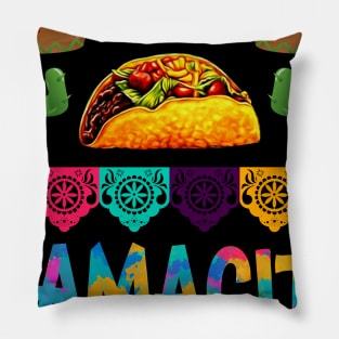 Mamacita Taco T-Shirt Mexican Fiesta Cactus Cinco De Mayo Gift Pillow