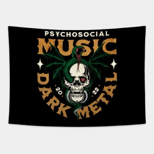 dark skull and snake v1 Tapestry