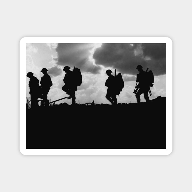 WWI Soldier Silhouettes - Battle of Broodseinde Magnet by warishellstore