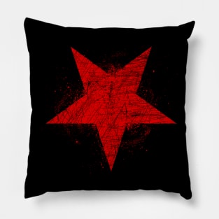 Red five-pointed Star, Inverted, Symbol Pillow