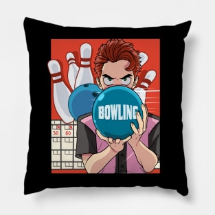 Funny Tenpin Bowling Ball Team Bowler Player Strikes Pillow