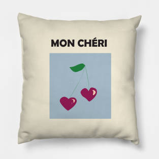 Mon cheri, minimalist, feminine, chic art, french home decor Pillow
