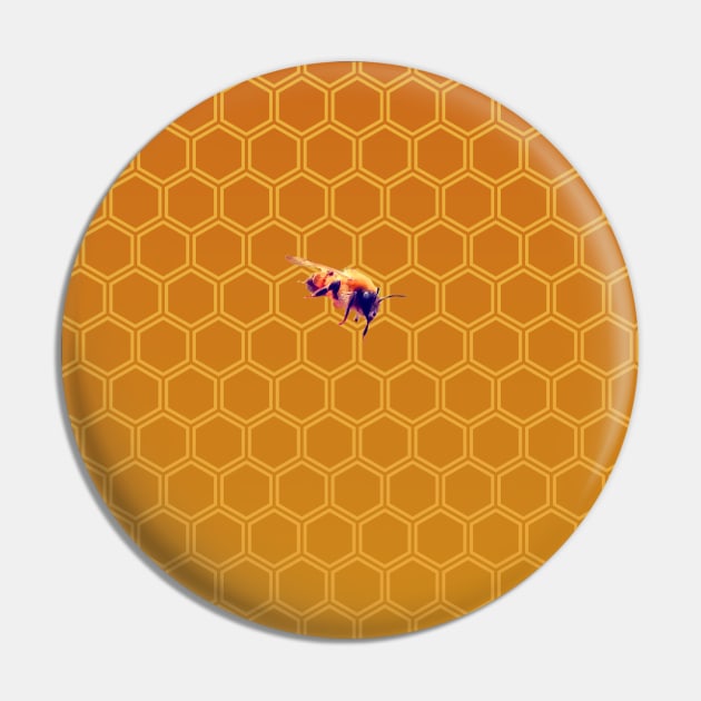 Honeycomb and bee Pin by Blacklinesw9