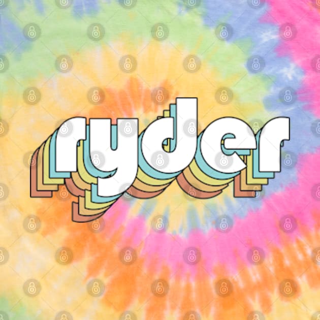 Ryder - Retro Rainbow Typography Faded Style by Paxnotods