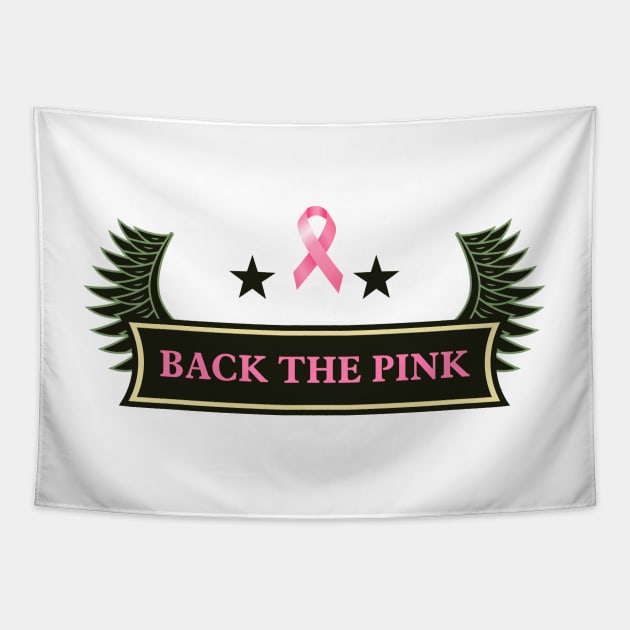 Back the pink breast cancer awareness Military tag Tapestry by Novelty-art