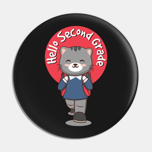 Hello Second Grade Pin by Luna Illustration