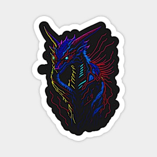 Edgy high tech dragon vector Magnet