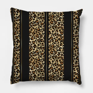 Wildly Wonderful Leopard Stripes Animal Print with Pretty Simple Gold Stripe Pillow