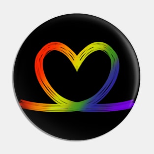 Rainbow themed heart Pin