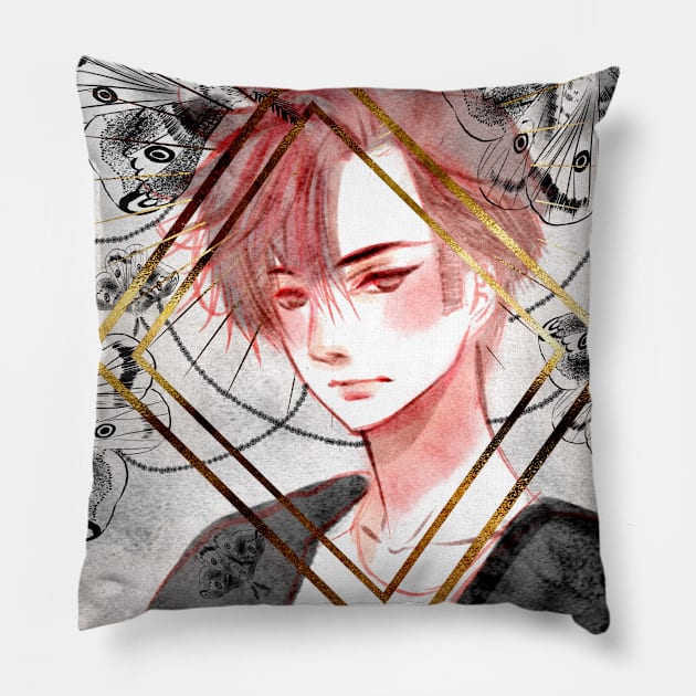 Real pretty boy beautiful boy man Manga style Pillow by meisanmui