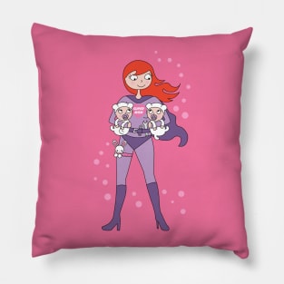 Supermom twins - red hair Pillow