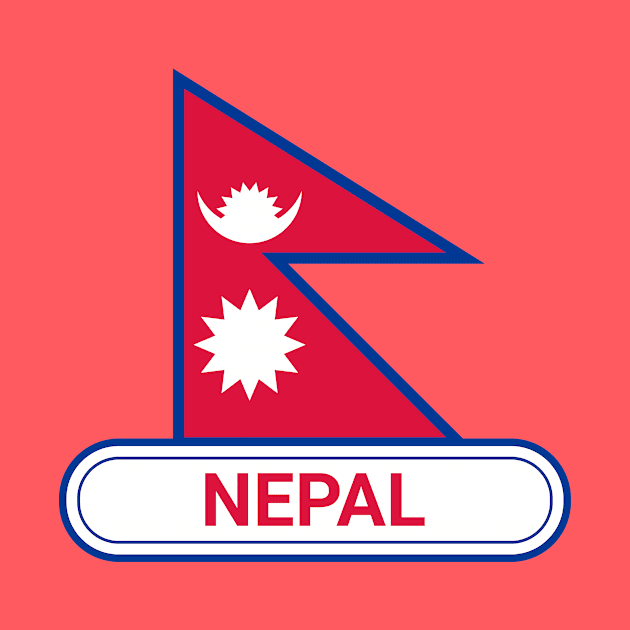 Nepal Country Badge - Nepal Flag by Yesteeyear