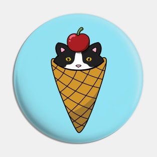 Cat eating ice cream Pin