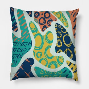 90's Abstract Amoeba Pattern Pillow