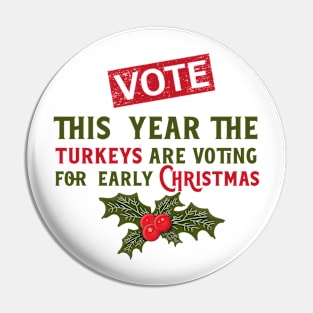 This year the turkeys are voting for early Christmas, Funny Christmas quote Pin