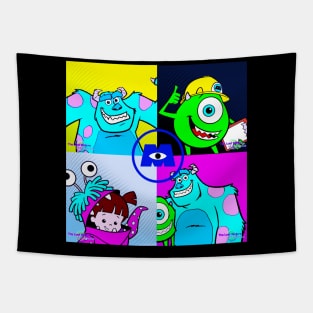 monsters inc pop art quad Tapestry