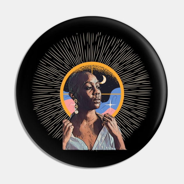 Black Woman half-moon fireworks Pin by PersianFMts