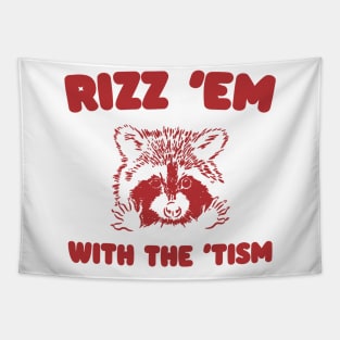 Rizz Em With The Tism Graphic T-Shirt, Retro Unisex Adult T Shirt, Vintage Funny T Shirt, Nostalgia T Shirt, Rizzler Tapestry