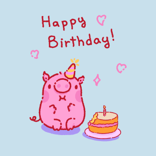 Pig wishes you happy birthday T-Shirt