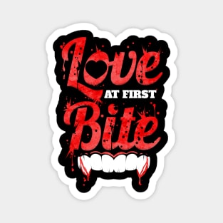 Love At First Bite Vampire Fangs Blood Halloween Magnet