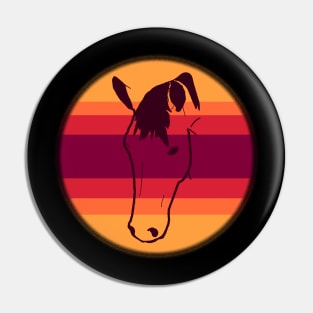 Sunset horse face Pin