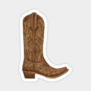 Brown Cowgirl Boot Magnet