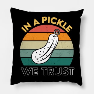 In A Pickle We Trust Vintage Sunset Funny Pillow