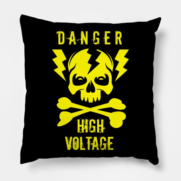 DANGER!   High Voltage Pillow by Artizan