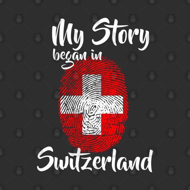 Switzerland Flag Fingerprint My Story DNA Swiss by Your Culture & Merch