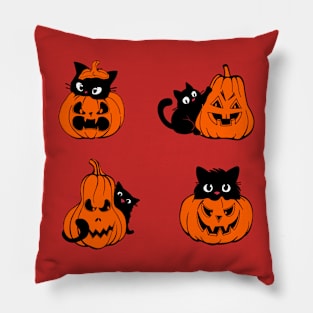 Cute Black Cats Funny Halloween Costume Kids Pillow