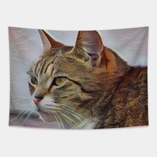 Cute tabby cat Tapestry