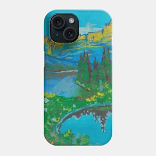 Landscape with mountains and lake Phone Case