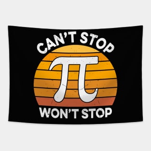 Can't Stop Pi Won't Stop Math Pi Day Teacher Leopard Rainbow Tapestry