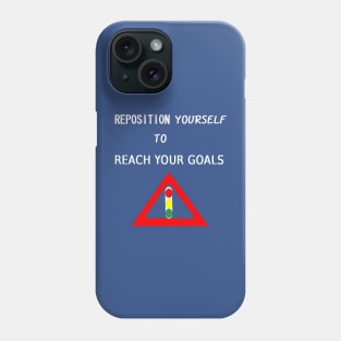 Reposition Yourself Illustration on Blue Background Phone Case