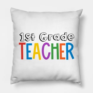 Rainbow 1st Grade Teacher Pillow