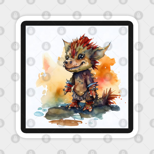 Cute Watercolor Gnoll Magnet by artsyindc