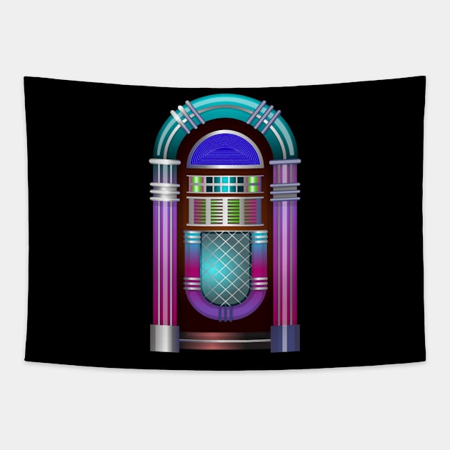 Jukebox Music Retro Vintage Tapestry by Onlineshop.Ralf