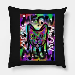 Spray Paint Cat V1 Pillow